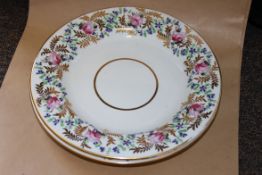 2 19th century handpainted Royal Crown Derby cabinet plates  having fabulous floral rose spray with