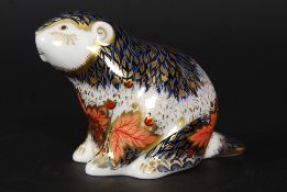 A Royal Crown Derby limited edition animal paperweight figurine - Riverside Beaver limited edition