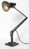 A 1930's early Herbert Terry anglepoise Industrial desk lamp having the square terraced base,