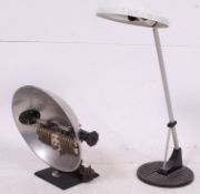 A vintage 1950's etal heat lamp together with another retro lamp ( see illustration ).