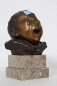 BALESTRIERI, Lionello (1872-1958), crying child, Brown patina bronze on a marble base.