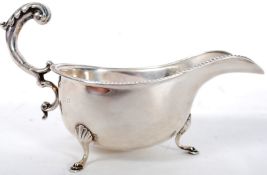 A silver hallmarked creamer,