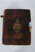 An antique Cassells Illustrated leather bound holy bible,
