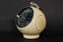 A 1970s Prinzsound Spaceball Radio / 8 Track player in white plastic casing having good facia and