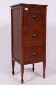 A good 1920's solid oak Industrial office pedestal filing cabinet raised on squared tapered
