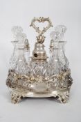 A Victorian silver 8 piece cruet stand, by Messrs Edward & John Barnard, London 1878,