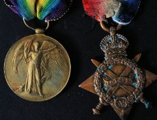 WWI First World War medal group - 1914 - 15 Star and Victory Medal,