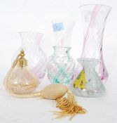 6x pieces of Caithness studio glass to include vases, perfume atomiser and other pieces.