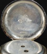 A good ladies enamel faced silver hallmarked cased pocket watch by J W Benson. Measures:49g.