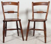 2 19th century Victorian Oxford Bar Back windsor style kitchen / dining chairs.