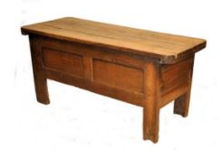 A 19th century french country oak blanket box chest coffer.