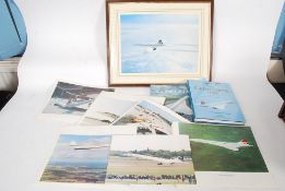 Concorde - A framed and glazed print of Concorde in flight along with several concorde related