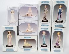 A collection of nine ( 9 ) boxed and some with certificates Leonardo figurines please see images