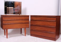 A good 1970's teak wood Danish style chest of drawers with angled beehive style drawer fronts