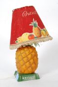 A fabulous original retro breweriana Britvic pineapple juice table top lamp stand complete with the