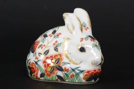 A Royal Crown Derby limited edition animal paperweight figurine - Meadow Rabbit being an exclusive
