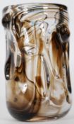 A 20th century swirl art glass knobbly vase by Whitefriars.