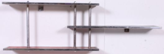 An excellent retro  1970's chrome and vinyl coloured 3 tier shelf,
