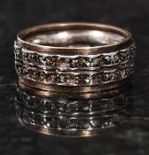 A white and yellow metal (marked 'sil' for silver and ' 9ct ' for 9ct gold) and marcasite ladies