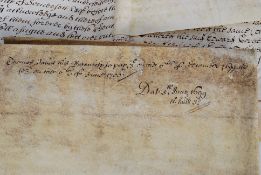 2x antique 17th century vellum indentures,
