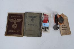 German medal group to include Iron Cross 2nd Class, Fur Kreigs Verdienst 1939 Medal,