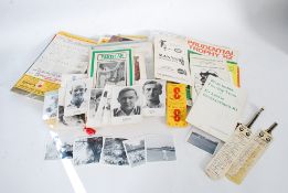 A good collection of Cricket Ephemera to include programmes, scorecards, signed paperwork,