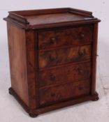 A Victorian burr walnut wellington chest of drawers / specimen cabinet.