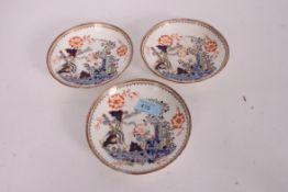 A collection of three 19th century Chinese oriental shallow bowls / saucers.