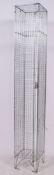 A retro 20th century contemporary  freestanding galvanised steel framed locker with mesh panels