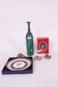 A collection of ceramics and glass to include a good Mdina art glass vase together with a Waterford