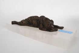 A Russian Bronze bear on rock crystal base.