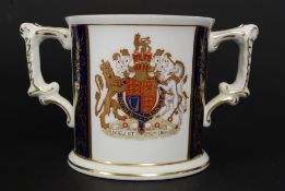 A Royal Crown Derby limited edition Golden Jubilee twin handled loving cup by Hugh Gibson being a