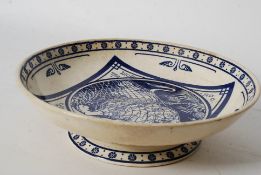 A 19th cenutry  Minton's blue and white tazza / dish depicting a scene from Aesop's Fables - ' The