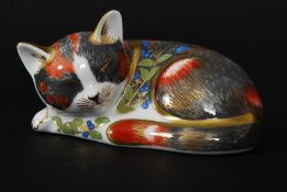 A Royal Crown Derby limited edition animal paperweight figurine - Catnip Kitten being an exclusive