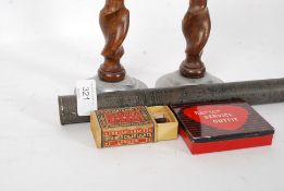 A mixed lot to include a pair of barley twist and silver plated candle sticks,