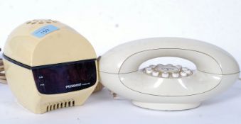 A fabulous retro 1980's President bedside anglepoise lamp - alarm clock combination together with a