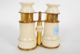 An unusual sized pair of Victorian gents ivory opera glasses, with no makers names.
