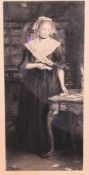 A framed and glazed etching ' The Gamblers Wife ' by Sir J E Millias BA etched by Charles Waltner.