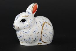 A Royal Crown Derby limited edition animal paperweight figurine - Bunny being an exclusive piece