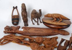 A mixed collection of African wooden carvings to include Zulu etc please see images.
