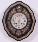 A 19th century French oeil de boeuf porcelain face comptoise clock,