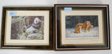 After Stephen Gayford. 2 framed and glazed prints, one entitled Siberian Family.