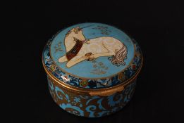 A Royal Crown Derby enamel painted Millennium lidded pot / box being limited edition 215 of 500