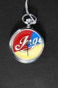 A 20th century Ingersoll retro ' White Hot Club ' pocket watch with coloured dial. Weight: 50g GW.
