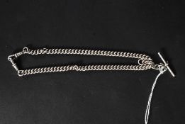 A Victorian silver hallmarked Albert watch chain, with hallmarks for HB & Co.