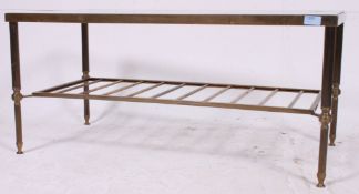 A good quality 20th century brass and glass rectangular coffee table.