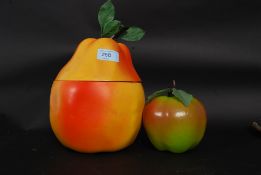A retro 1960's ice bucket modelled as an apple, comes with original glass liner,