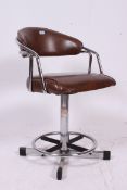 An original 1970's Samsonite Industrial faux leather and chrome office / desk swivel chair being