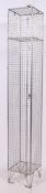 A retro 20th century contemporary  freestanding galvanised steel framed locker with mesh panels