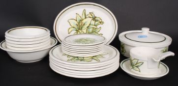 A retro 20th century Pallissy part dinner service in the orchid pattern comprising dinner plates,